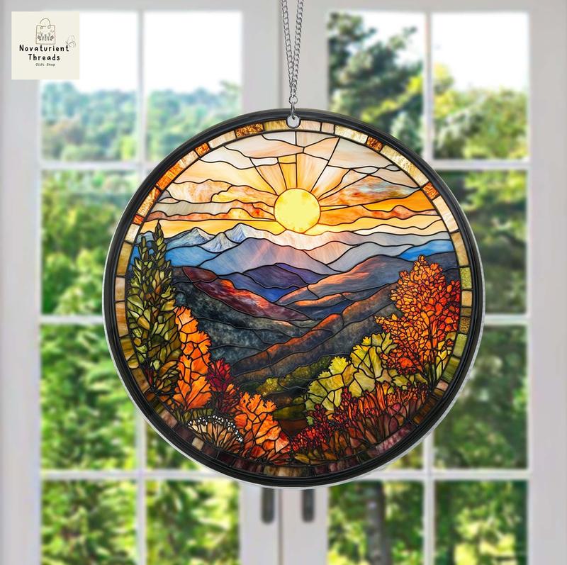 Smoky Mountains Suncatcher, Window Decor Gift for Mothers,Acrylic Window Hangings,Suncatcher Ornament,Home Decor,Birthday Gift for Her