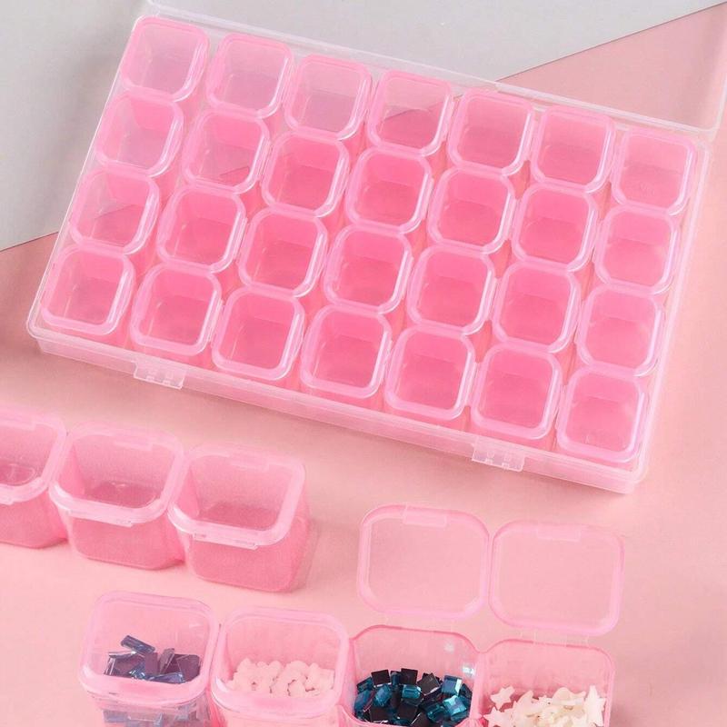 Jewelry Storage Box with Lid, 1 Count 28-grid Clear Jewelry Organizer, Portable Jewelry Storage Box for Necklaces, Rings, Earrings, Nose Rings