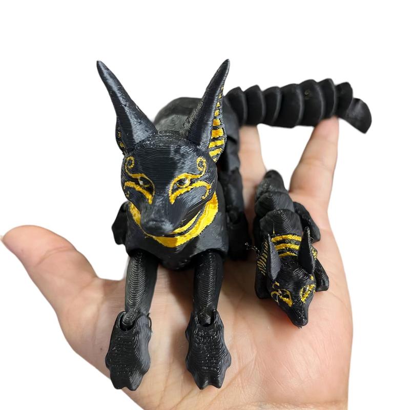 3D printed Anubis and baby ancient Egyptian god of funerary practices and care of the dead in PLA plastic figurine Decoration Ornaments Lightweight animal figurine