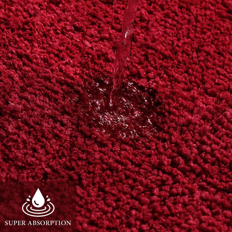 [fast delivery ] Christmas Red Bath Rugs for Bathroom - Soft and Absorbent Non-Slip Rug for Shower Bath and Toilet, Machine Washable, 16'' x 24'' Mats