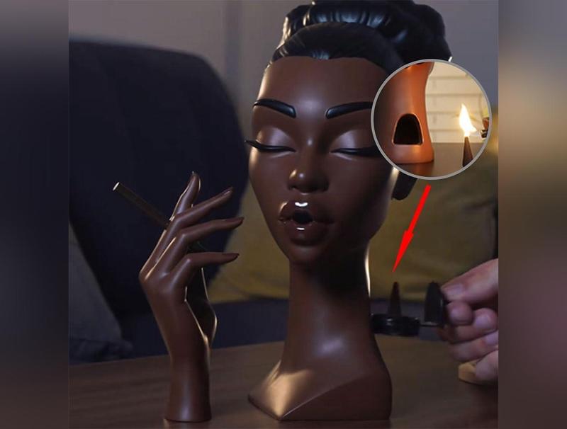 Solange Head Incense Holder for Black Women - Premium Quality Resin Materials