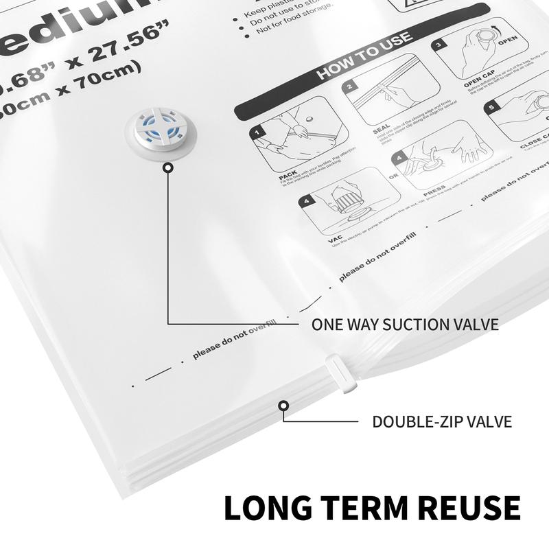 12 15 18 Pcs PressSeal Vacuum Storage Bag with Electric Pump，Multi Size Reusable Waterproof Space Saving Storage Organizer for Clothing, Comforters, Pillows, Towel, Blanket Storage, Bedding, Travel, Closet