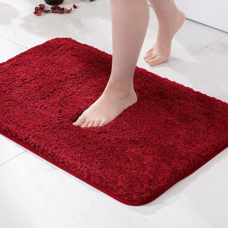 [fast delivery ] Christmas Red Bath Rugs for Bathroom - Soft and Absorbent Non-Slip Rug for Shower Bath and Toilet, Machine Washable, 16'' x 24'' Mats