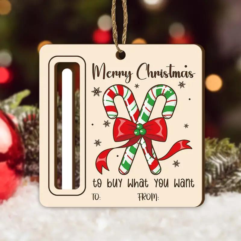 Candy Cane Design Money Holder Ornament, 1 Count Merry Christmas Money Holder Decoration, Christmas Tree Hanging Decor for Home Office for Holiday Party