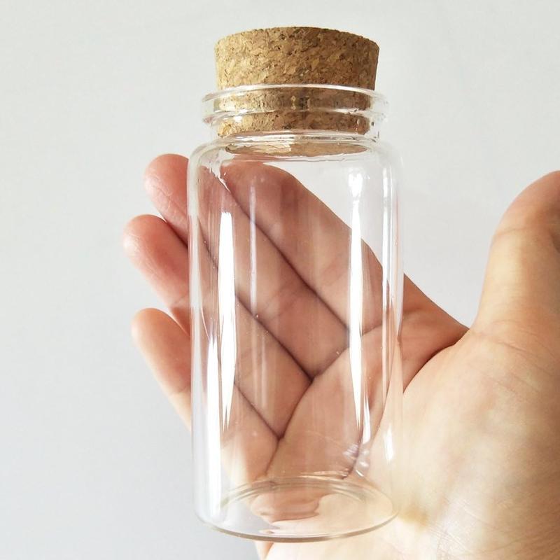 3count 100ml Small Glass Bottles Vials Jars Glass with Cork Stopper Storage Bottle 100ml 47x90mm(1.85x3.54inch)