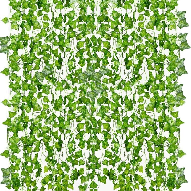 12 Pack 84 Feet Fake Ivy Leaves Vines Artificial Garland Greenery Hanging Plants for Bedroom Decor Aesthetic, Party Wedding Wall Decorative Fruit