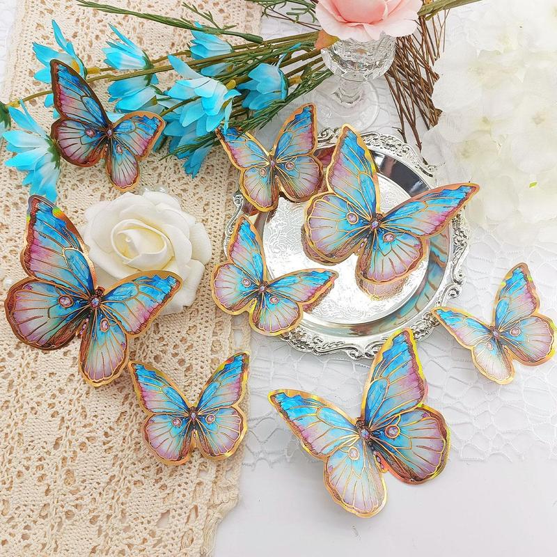 Butterfly Design Wall Sticker, 48pcs set Creative Wall Decal, Wall Art Decorative Sticker for Home Living Room Bedroom