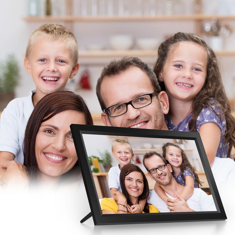 Digital Photo Frame 15.6 Inch WiFi Digital Photo Frame with Touchscreen, Gravity Sensing Automatic Rotation, Gravity-Sensing Auto-Rotation, Share Photos and Videos via APP…