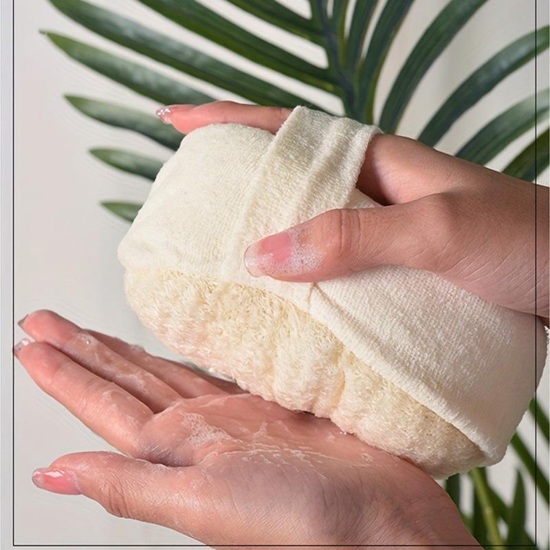 Natural Loofah Sponge (1 Count), Body Exfoliating Scrubber, Shower Luffa Sponge, Bathing Accessories for Women & Men