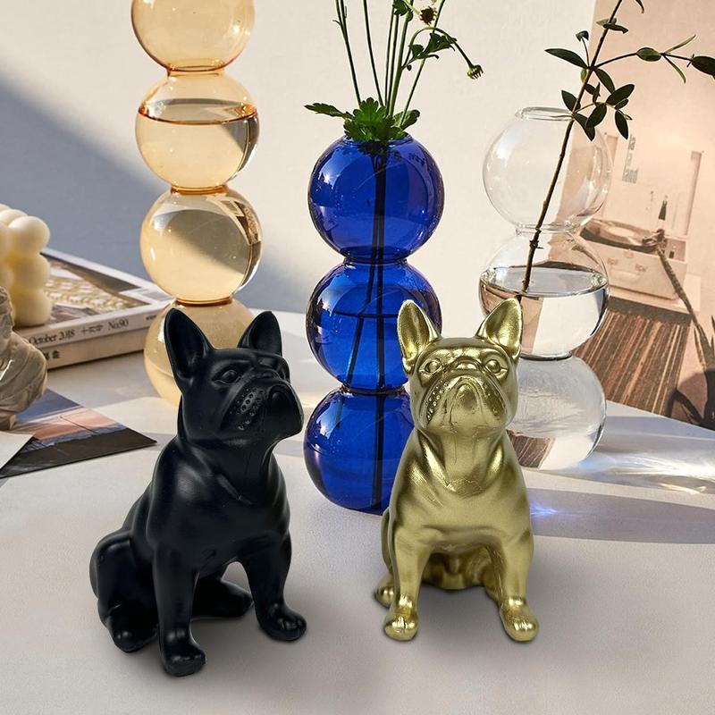 French Bulldog Shaped Resin Ornament, 1 Count Miniature Dog Statue, Home Decor for Living Room, Bedroom, Office Desk, Bookshelf, Table, Cabinet