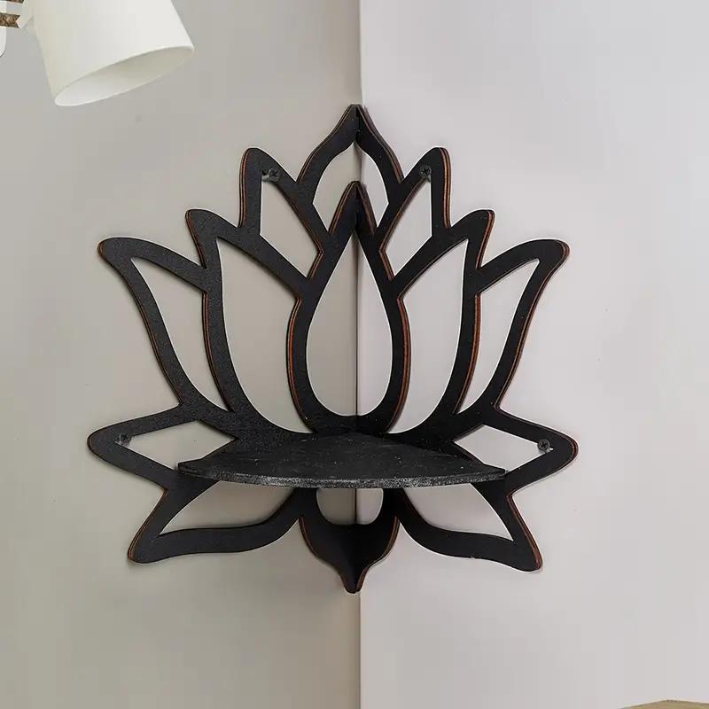 Lotus Shaped Wall Mounted , Creative Hollow out Design Wall Hanging Decor Rack, Multifunctional Wall Decor for Home Living Room Bedroom Shelf Shelves