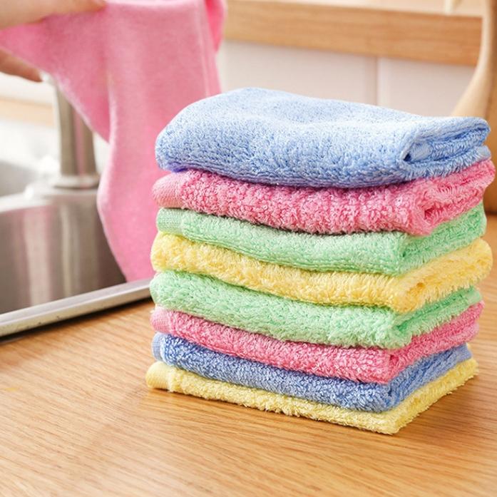 10 Counts Absorbent Microfiber Cloth，Bamboo Pulp Fiber Cleaning Towels，Lint-Free Streak-Free Cleaning Cloths，Reusable and Washable Kitchen Rags cloth  sink durable