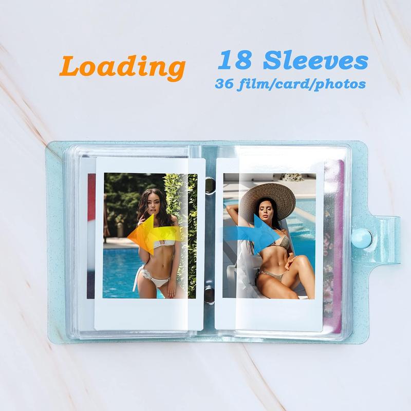 2Packs 36 Pockets 2x3 Small Photo Album for Fujifilm Instax Mini 12 11 9 8+ 8 7S 99 90 70 50S 40 26 25 Camera, Polaroid Snap, Z2300, SocialMatic Instant Cameras & Zip Instant Printer (blue)