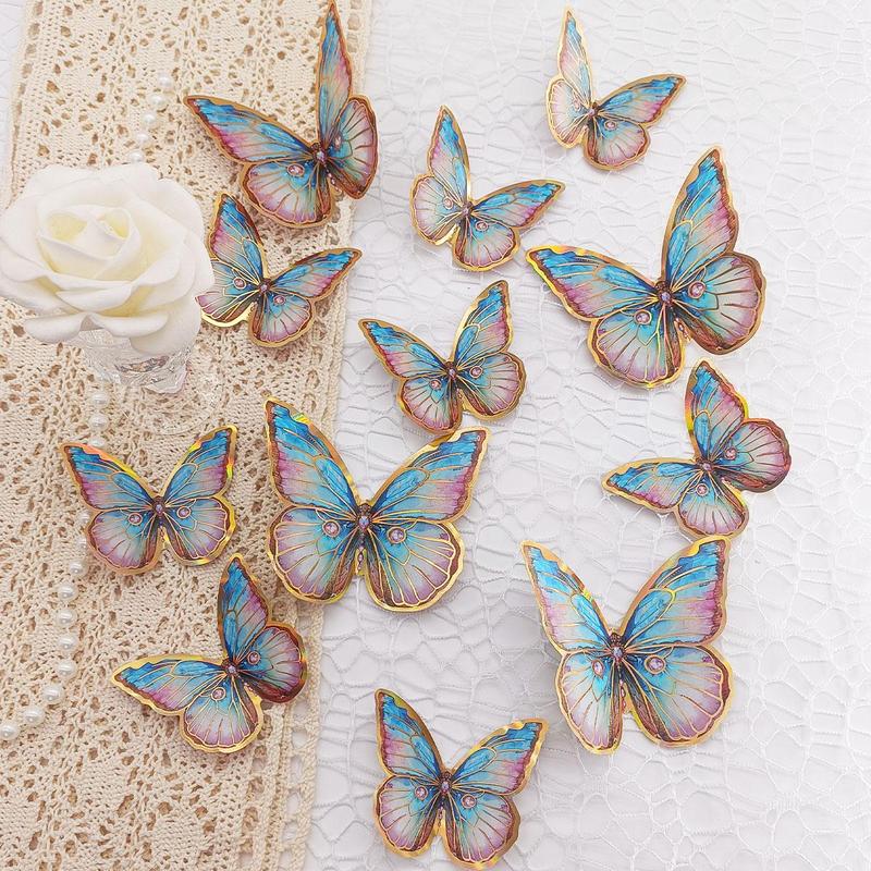 Butterfly Design Wall Sticker, 48pcs set Creative Wall Decal, Wall Art Decorative Sticker for Home Living Room Bedroom