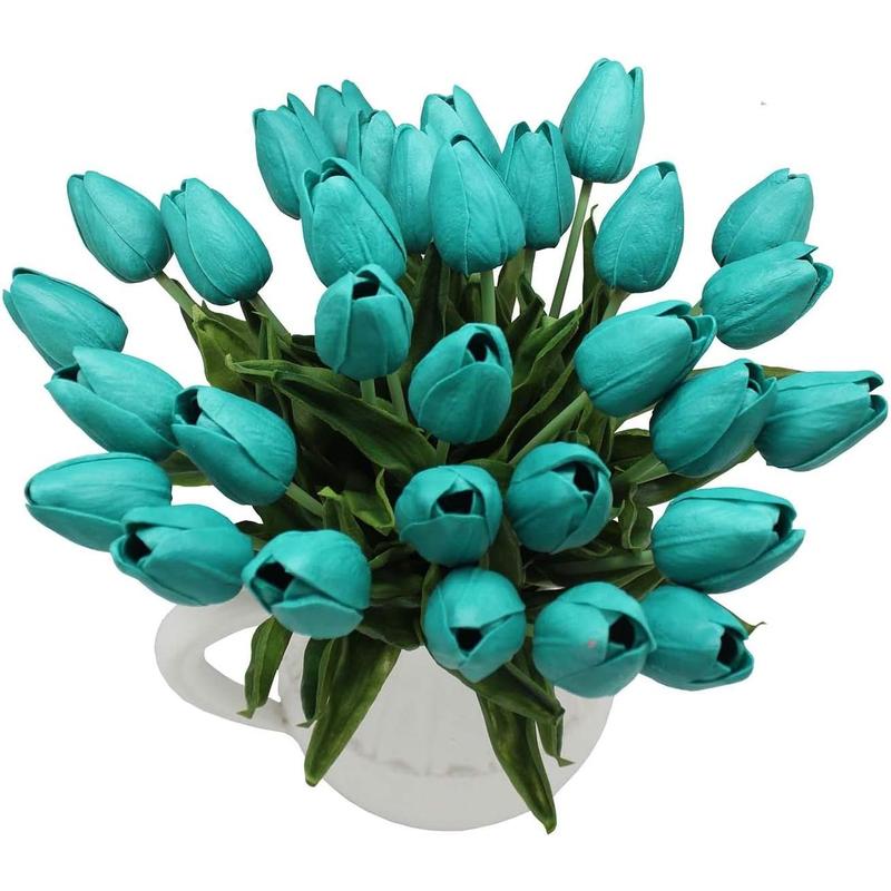 19 5000 10 Artificial Flower Mini Tulip Bouquet (Gradient Coral)