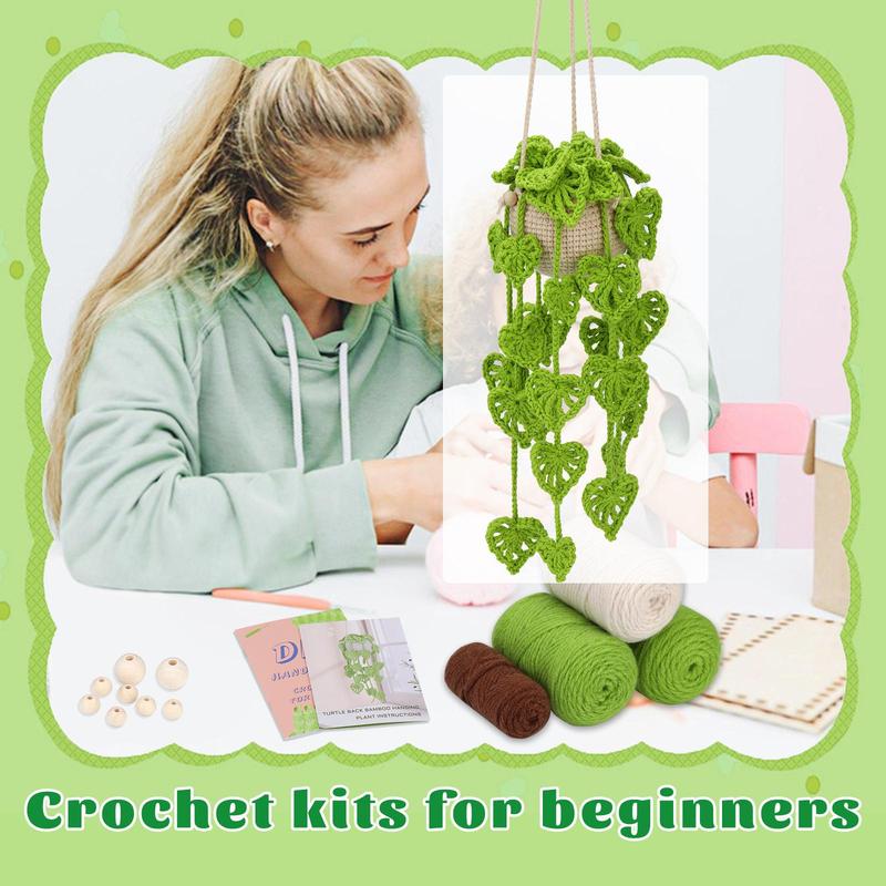 Crochet Hanging Basket, 1 Set DIY Crochet Hanging Basket Kit, Handmade Crochet Hanging Basket Kit, Home Decoration Supplies