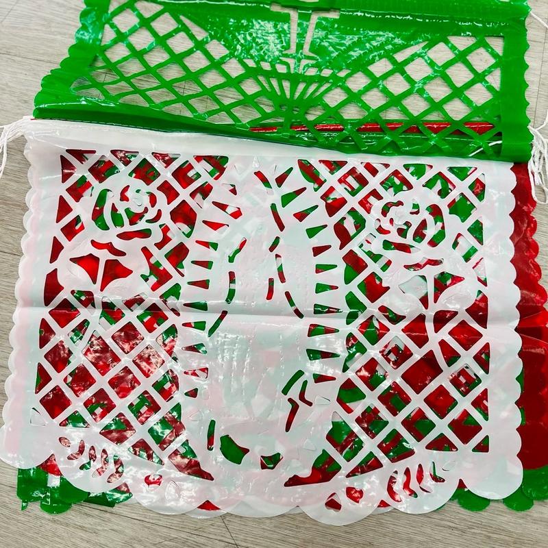 Virgen  de Guadalupe  papel picado mexican banners plastic