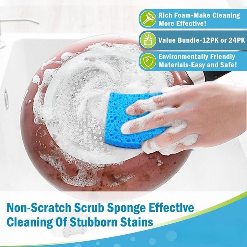 Brite Non-Scratch Scrub Sponge-24Count, Sponges for Dishes, Cleaning Sponge, Cleans Fast Without Scratching, Stands Up to Stuck-on Grime, Cleaning Power for Everyday Jobs(Creative Life Pavilion)