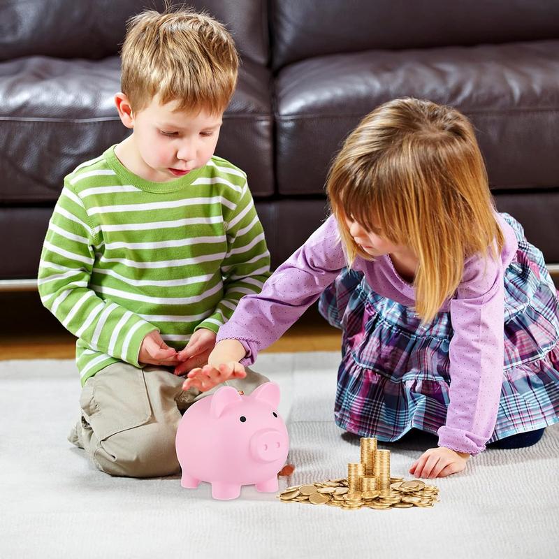 Large Piggy Banks, Cute Plastic Pig Money Box, Piggy  for Girls and Boys, Unbreakable Plastic   Fun Gifts for Birthday, Festival,  Shower (Pink)