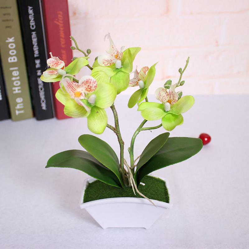 Artificial Butterfly Orchid Potted Plant, 1 Count Decorative Flowers & Plants for Home & Office Decor