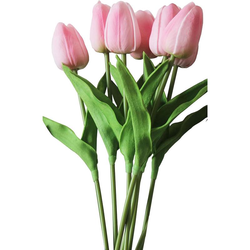 19 5000 10 Artificial Flower Mini Tulip Bouquet (Gradient Coral)