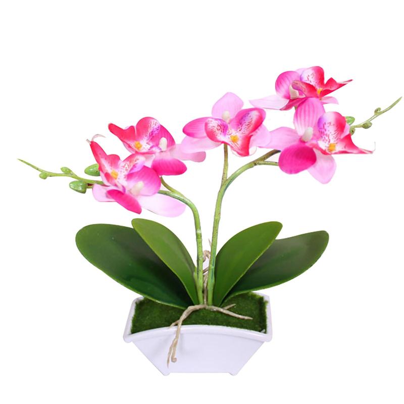 Artificial Butterfly Orchid Potted Plant, 1 Count Decorative Flowers & Plants for Home & Office Decor