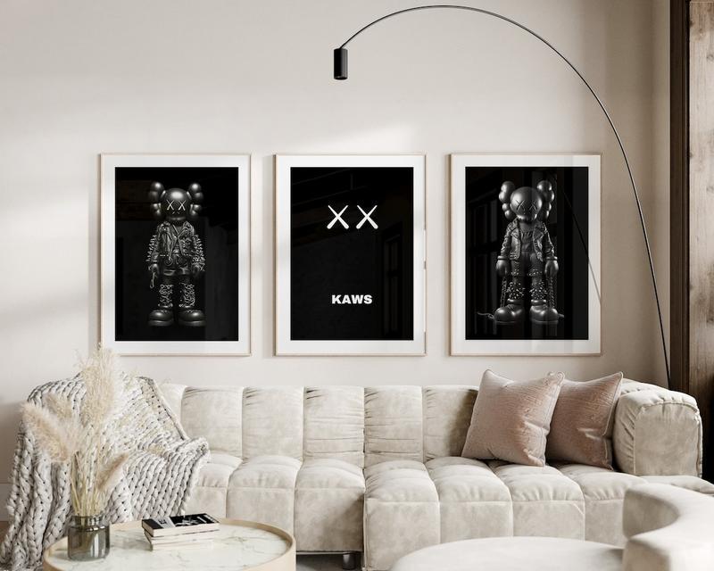 KAWS Poster Print Hypebeast Room Decor, Kaws Figure Poster, Kaws Poster Print Artwork Colorful Prop Wall Artistic