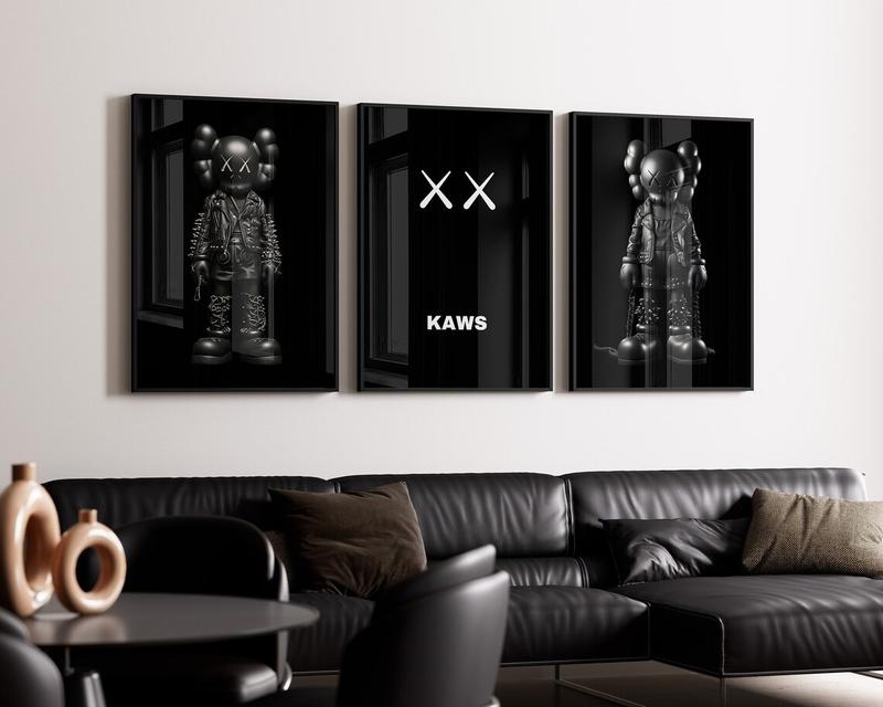 KAWS Poster Print Hypebeast Room Decor, Kaws Figure Poster, Kaws Poster Print Artwork Colorful Prop Wall Artistic