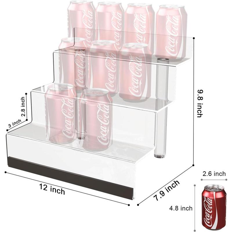 Stable desktop storage shelf  Acrylic Display Organizer with Led Light - 3 Tier Perfume Stand & Display Step Shelves Holder, Cologne Organizer for Men, Figures Stand, Porta Perfumes Para Tocador, Clear Cupcake Riser,  acrylic display Plastic Rack Decor