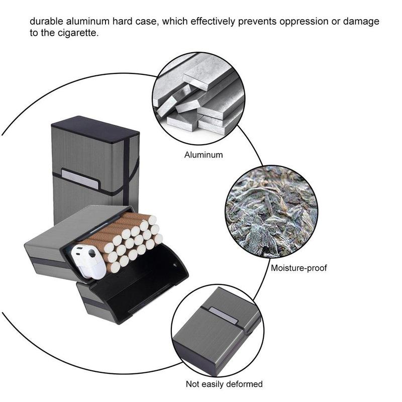 Aluminum Alloy Storage Box, 3 Counts Portable Anti-pressure Scratch-proof Cigarette Case, Cigarette Storage Box for Home Office Outdoor Travel