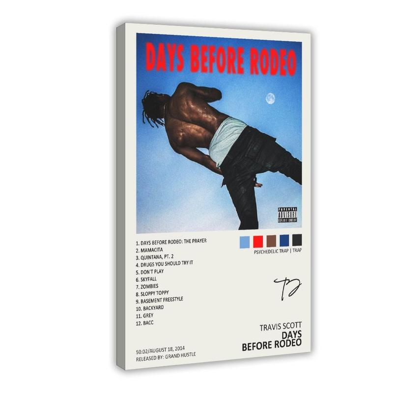 Travis Poster Scott Days Before Rodeo Music Album Cover Signed Limited Poster Canvas Poster Bedroom Decor Sports Landscape Office Room Decor Gift