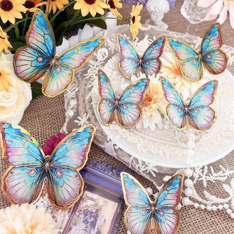 Butterfly Design Wall Sticker, 48pcs set Creative Wall Decal, Wall Art Decorative Sticker for Home Living Room Bedroom