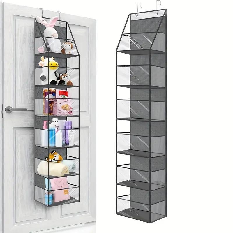 Over The Door Hanging Storage Rack, 1 Count 4 6-pocket Hanging Pantry Organizer, Large Capacity Storage Organizer for Closet, Bedroom, Bathroom, Room Accessories