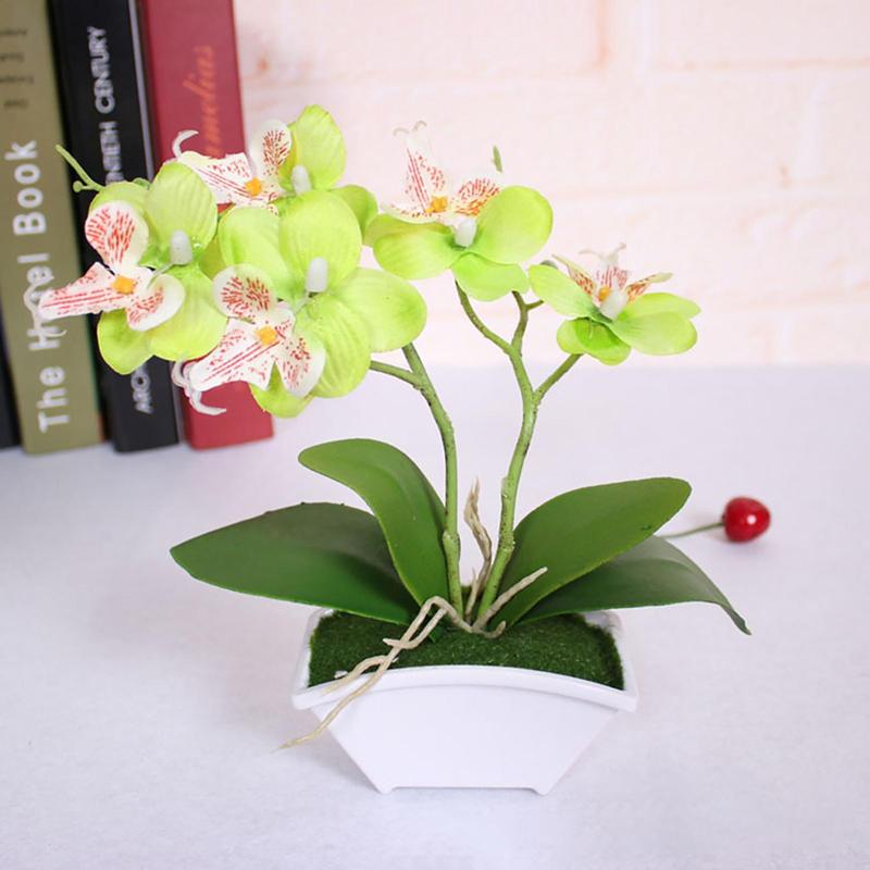 Artificial Butterfly Orchid Potted Plant, 1 Count Decorative Flowers & Plants for Home & Office Decor