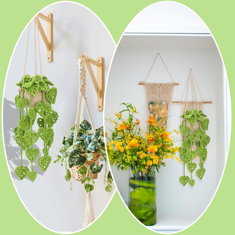 Crochet Hanging Basket, 1 Set DIY Crochet Hanging Basket Kit, Handmade Crochet Hanging Basket Kit, Home Decoration Supplies