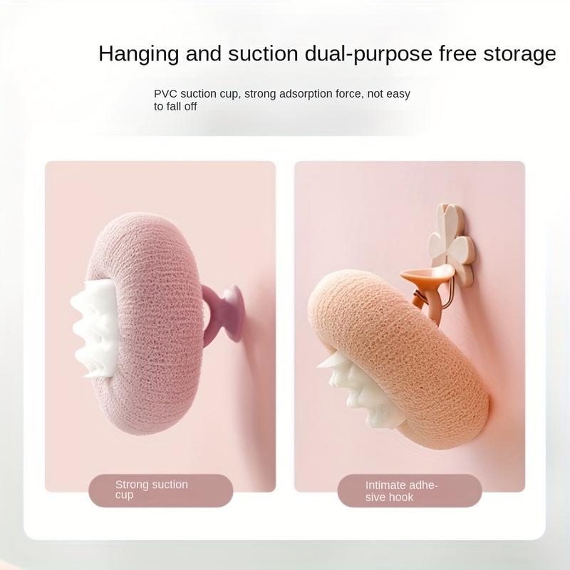 2 PCS Exfoliating Bliss Bath Sponges - 2-in-1 Shower Pouf Scrubbers with Built-in Massage Pad for Enhanced Bathing Experience and Silky Smooth Skin