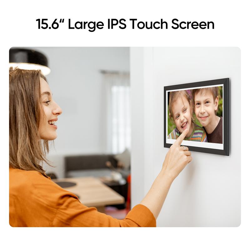 ARZOPA Digital Photo Frame 15.6 Inch 10.1 Inch Large WiFi Electronic Picture Frame 1920 x 1080 IPS Full HD Touch Screen, Premium WiFi Smart Frame, Share Photos and Videos via Frameo Decor, Christmas gift, Gift ideas