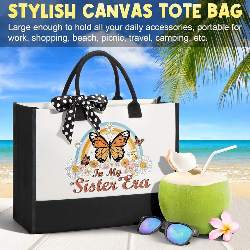 Sisters Gifts from Sister, Christmas Gifts for Sister from Brother,  Sister Birthday Gifts for Sister in Law Soul Sister, Funny Sister Gifts  Sister Gifts Basket with Retro Canvas Tote Bag