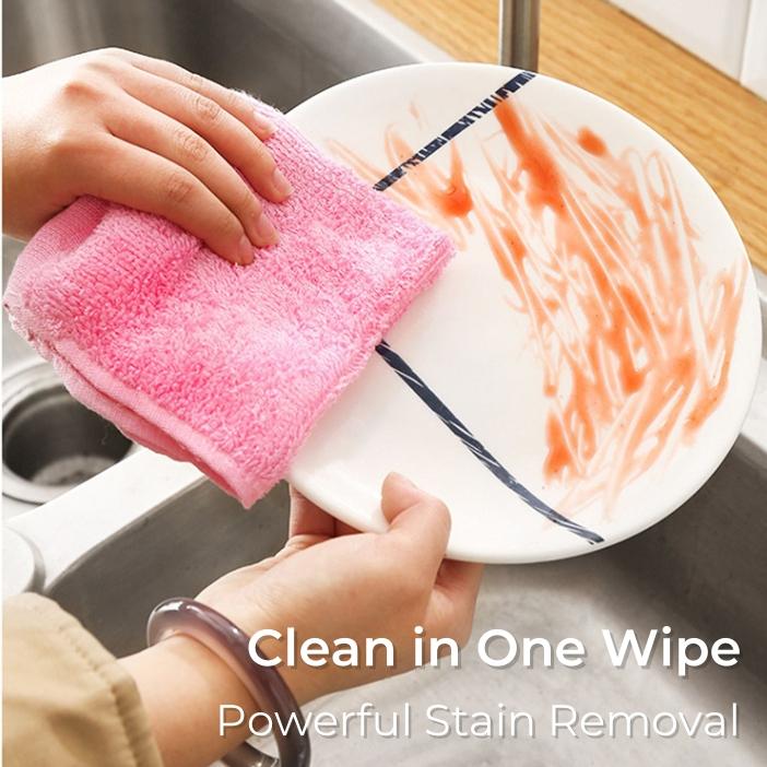 10 Counts Absorbent Microfiber Cloth，Bamboo Pulp Fiber Cleaning Towels，Lint-Free Streak-Free Cleaning Cloths，Reusable and Washable Kitchen Rags cloth  sink durable