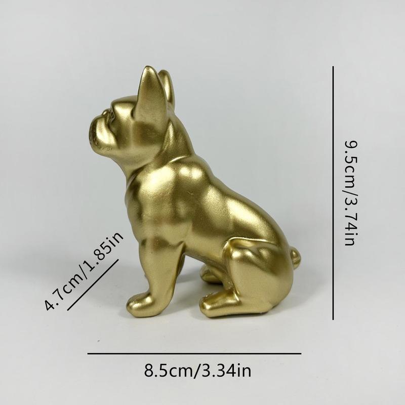 French Bulldog Shaped Resin Ornament, 1 Count Miniature Dog Statue, Home Decor for Living Room, Bedroom, Office Desk, Bookshelf, Table, Cabinet