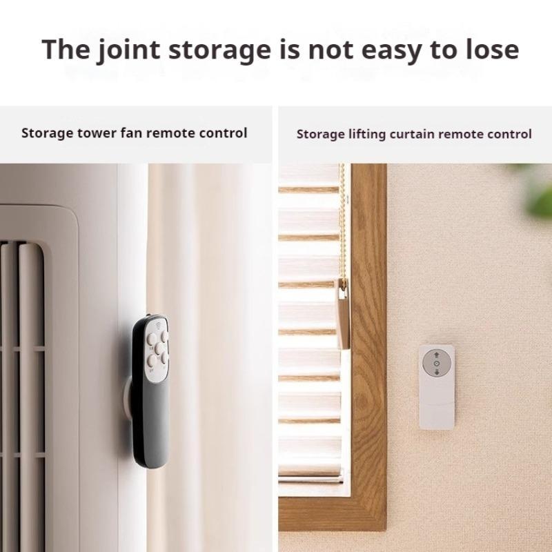 Magnetic Remote Control Holder, 3 Counts Wall Mounted Punch Free Remote Control Suction Hook, Multipurpose Storage Hook for Home Office Dormitory