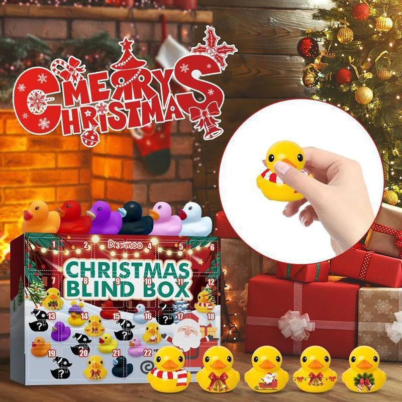 Christmas Blind Box, 1 Box Random Mini Duck Design Blind Box, Party Gift Set for Friends, Party Favors for Christmas, Party Supplies, Christmas Advent Calendar