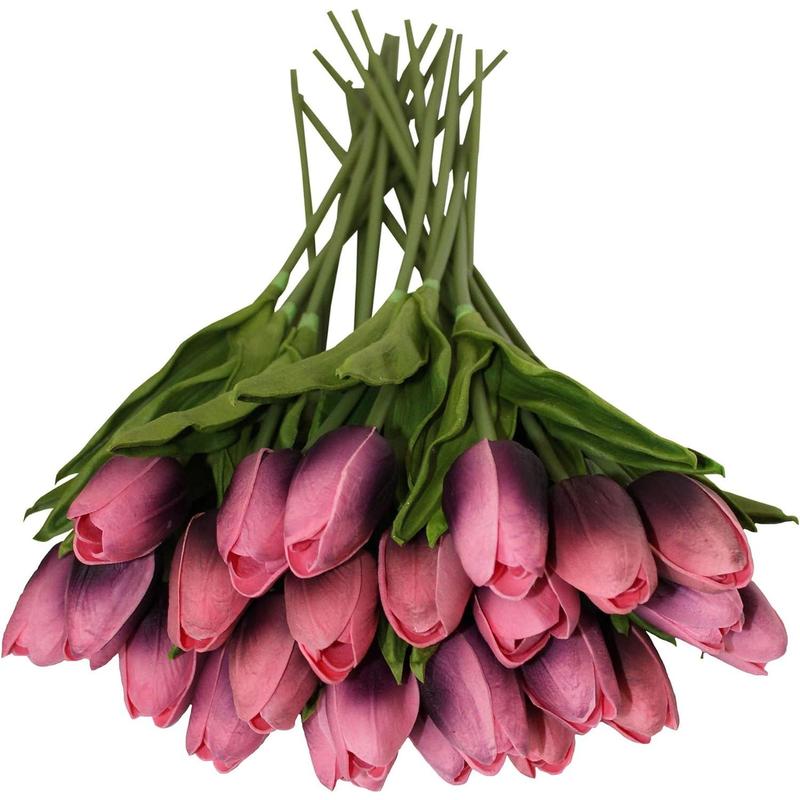 19 5000 10 Artificial Flower Mini Tulip Bouquet (Gradient Coral)