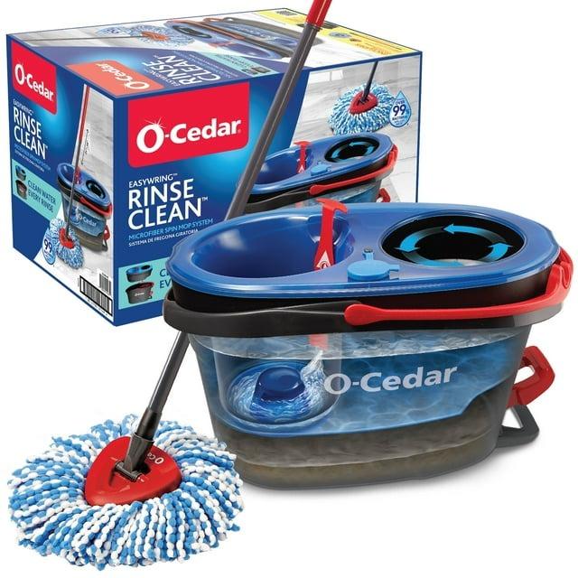 O-Cedar RinseClean Clean Water Spin Mop and Bucket System | Clean with Clean Water | Removes 99% of Bacteria || XZAVIOR