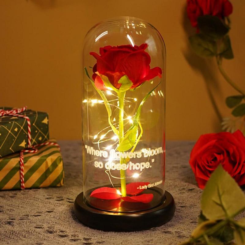 Preserved Red Galaxy Rose in Glass Dome – Beautiful Gift for Women | Ideal for Anniversaries & Holidays bouquet