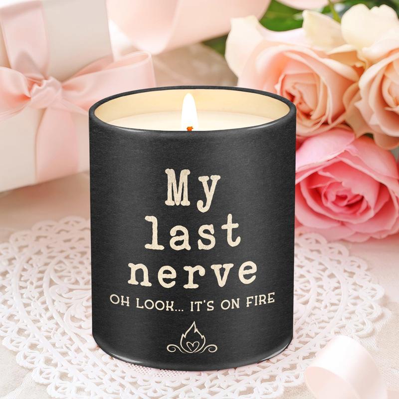 Mom's Last Nerve Candle for Mom from Daughter, Son - Mothers Day, Christmas, Birthday Gifts for Stepmom, Bonus Mom - Aroma Candle Decoration Lavender