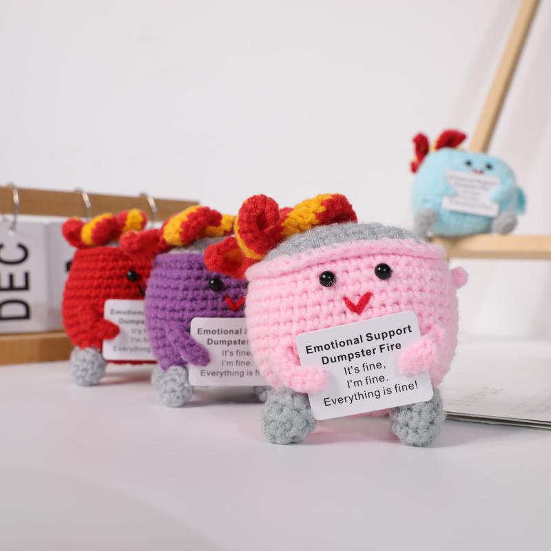 Christmas 2024 Ornaments Crochet Dumpster Fire Toy, 1 CountEmotional Support Dumpster FirePiush Toy, Emotional SupportOmament for Decoration Or Gift