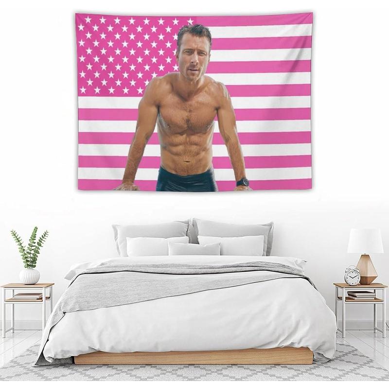 GHGDFSD Glen Star Powell National Flag Poster Dormitory Living Room Bedroom Interesting Tapestry Indoor And Outdoor Decorative Wall Aesthetic Fashion