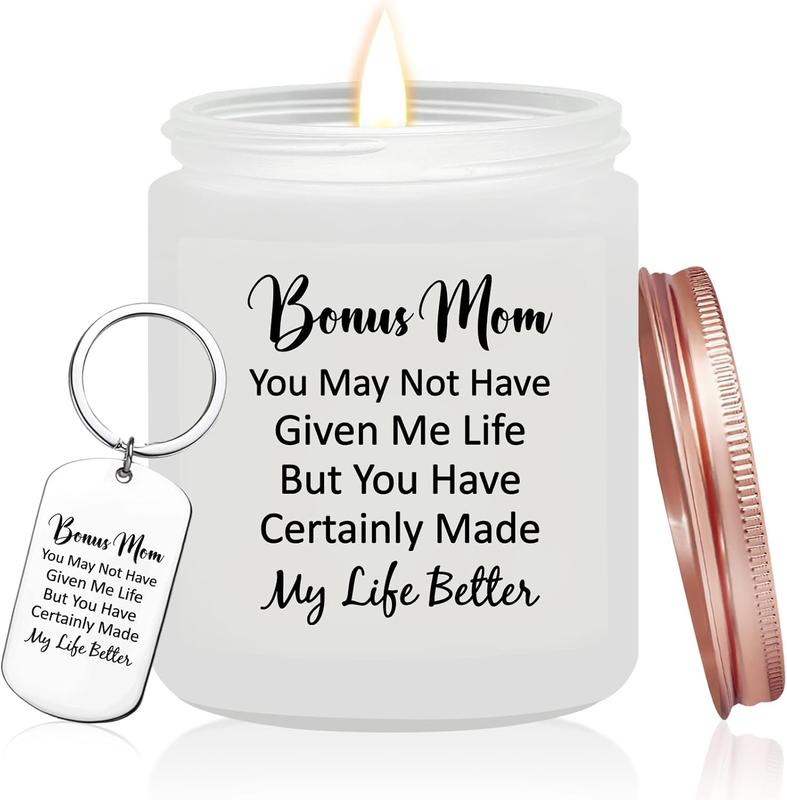 Bonus Mom Gifts from Daughter - Bonus Mom Mothers Day Gifts - Christmas Birthday Gifts for Bonus Mom from Son - Bonus Mom Candle Gifts for Stepmom