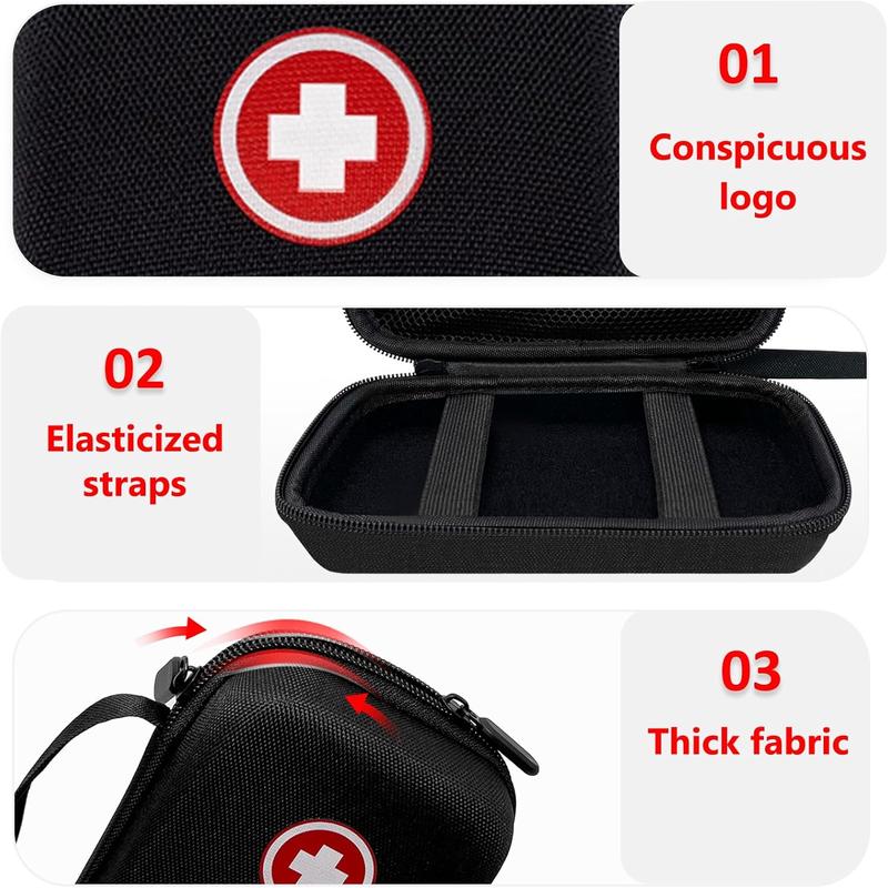 Diabetic Supplies Travel Case, Carrying Case Organizer for  Testing Kit,  Glucose Monitor Kit with Meter,  Sugar Test Strips, Lancets, Lancing Device,  Wipe (Case Only)